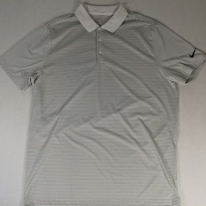 Nike Polo Golf Shirt Striped Large